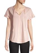 Lord & Taylor Petite Tie-neck Pleated Shirt
