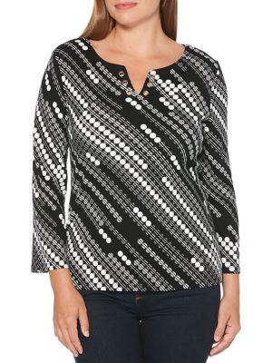 Rafaella Petite Diagonal Dotted Top