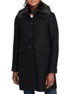 Brooks Brothers Red Fleece Faux Fur Collar Single-breasted Coat