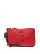 Disney X Coach Small Boxed Minnie Mouse Leather Wristlet With Motif