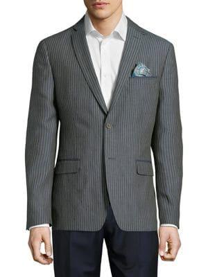 Tallia Orange Linen Stripe Blazer