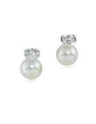 Lauren Ralph Lauren 10mm Pearl And Cubic Zirconia Pierced Earrings