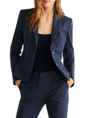 Mango Dotted Print Blazer