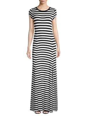 Michael Michael Kors Petite Striped T-shirt Maxi Dress