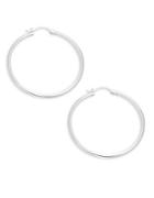 Nadri Silvertone Hoop Earrings, 1.75in