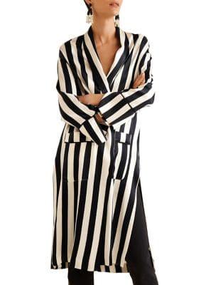 Mango Striped Open-front Caftan
