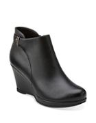 Clarks Camryn Fiona Leather Wedge Ankle Boots