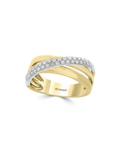 Effy Duo Diamond, 14k White Gold And 14k Yellow Gold Ring