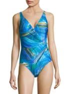 Gottex Tourmaline One-piece Surplice Swimsuit