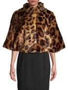 Laundry By Shelli Segal Leopard-print Faux Fur Capelet