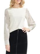 Vince Camuto Estate Jewels Smocked Long-sleeve Cotton Top