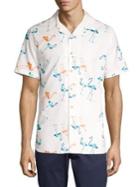Surfsidesupply Flamingo-print Short-sleeve Camp Shirt