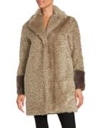 Laundry By Shelli Segal Collared Faux Fur Coat