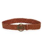 Michael Michael Kors Signature Accented Braided Leather Belt