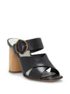 1.state Icendra Leather Wooden-heel Sandals
