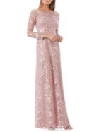 Js Collections Embroidered Long-sleeve A-line Gown