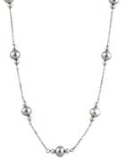 Effy 14 Kt. White Gold Freshwater Pearl Station Necklace