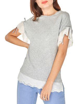 Dorothy Perkins Mixed Media Short Sleeve Top
