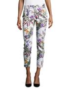 Ivanka Trump Floral Cropped Jeans