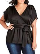 City Chic Plus Tied-waist Tangled Top