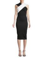 Quiz Two-tone Cross Strap Sheath Dress