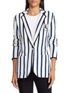 Lauren Ralph Lauren Bullion-patch Striped Blazer