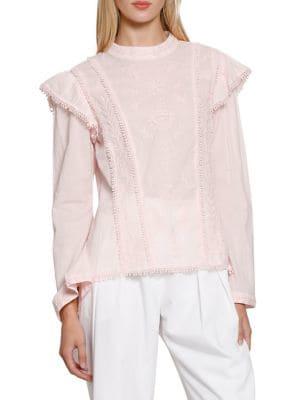 Walter Baker Randy Embroiderd Ruffle Top