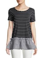 Design Lab Striped And Gingham Tee