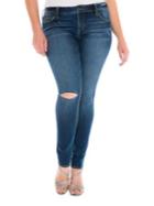 Slink Jeans Plus Plus Slit Knee Skinny Jeans