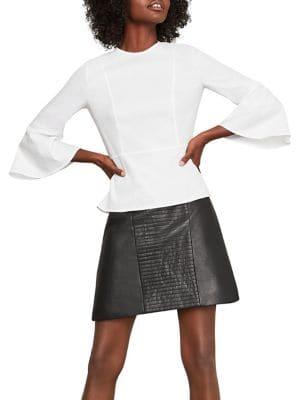 Bcbgmaxazria Fluted Sleeve Peplum Top