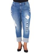 Melissa Mccarthy Seven7 Plus Plus Hi-cuff Slim-fit Jeans