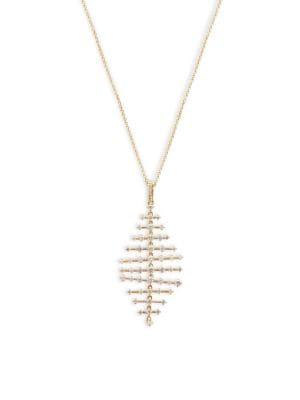 Nadri Crystal And Goldtone Spiral Pendant Necklace