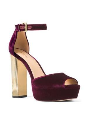 Michael Michael Kors Paloma Velvet Platform Sandals