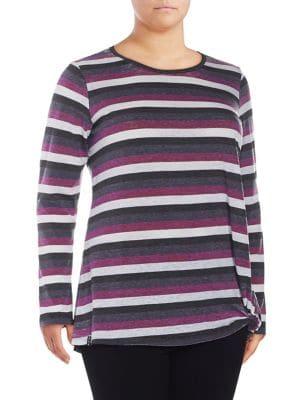 Marc New York Performance Plus Knotted Stripe Knit Top
