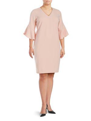 Calvin Klein Plus Flounce Sleeve Scuba Dress