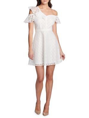 Guess One-shoulder Lace Fit-&-flare Dress