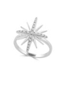 Effy Pave Classica Diamond And 14k White Gold Starburst Ring
