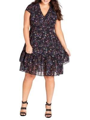 City Chic Plus Dreamy Floral Dress