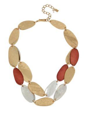 Robert Lee Morris Collection Soft Spoken Crystal Multi-row Statement Necklace