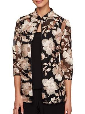 Alex Evenings 2-piece Embroidered Jacket & Top Set