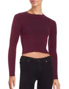Design Lab Lord & Taylor Long Sleeved Crop Top