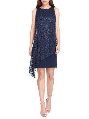 Tahari Arthur S. Levine Sleeveless Overlay Sheath Dress