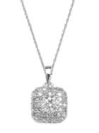 Lord & Taylor 14 Kt. White Gold And 0.33 Tcw Diamond Pendant Necklace