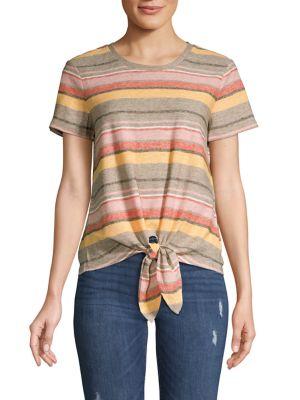 Republic Striped Tie-front Tee