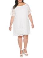Rafaella Plus Lace Off-the-shoulder Bell-sleeve Dress