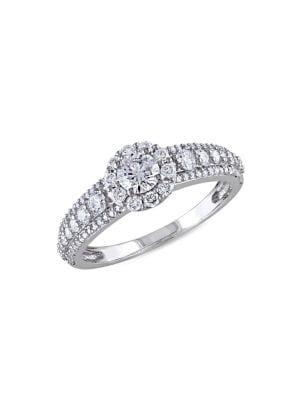 Sonatina 14k White Gold & 1 Tcw Diamond Halo Engagement Ring