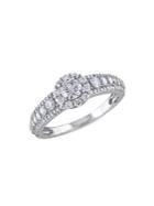 Sonatina 14k White Gold & 1 Tcw Diamond Halo Engagement Ring