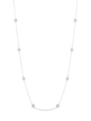 Anne Klein Silvertone Crystal Strand Long Necklace