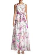 Eliza J Floral Bow Evening Gown
