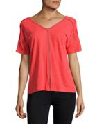 Lord & Taylor Double V-neck Tee